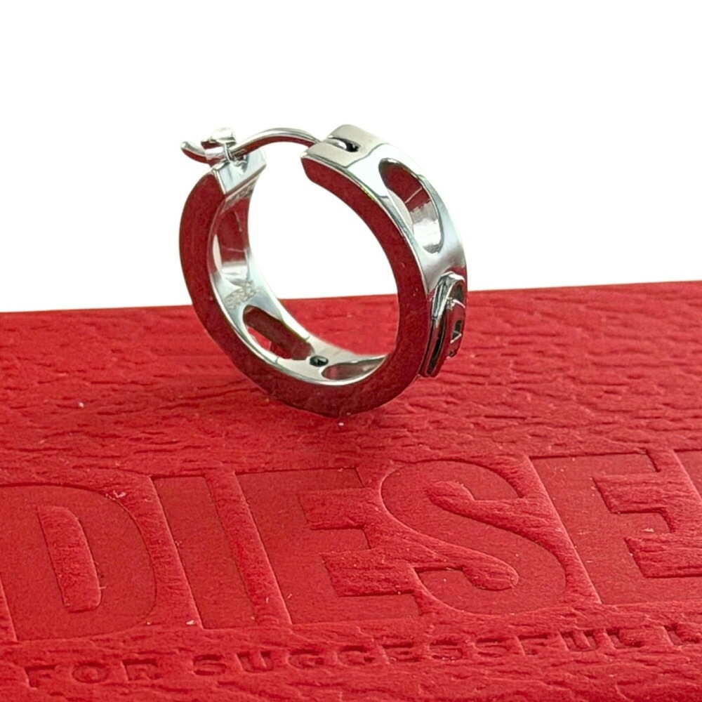 ディーゼル ピアス 片耳ピアス メンズ レディース DIESEL フープピアス シルバー ステンレス ユニセックス ブランド アクセサリー おしゃれ ストリート系 メタルアクセ Y2K プレゼント