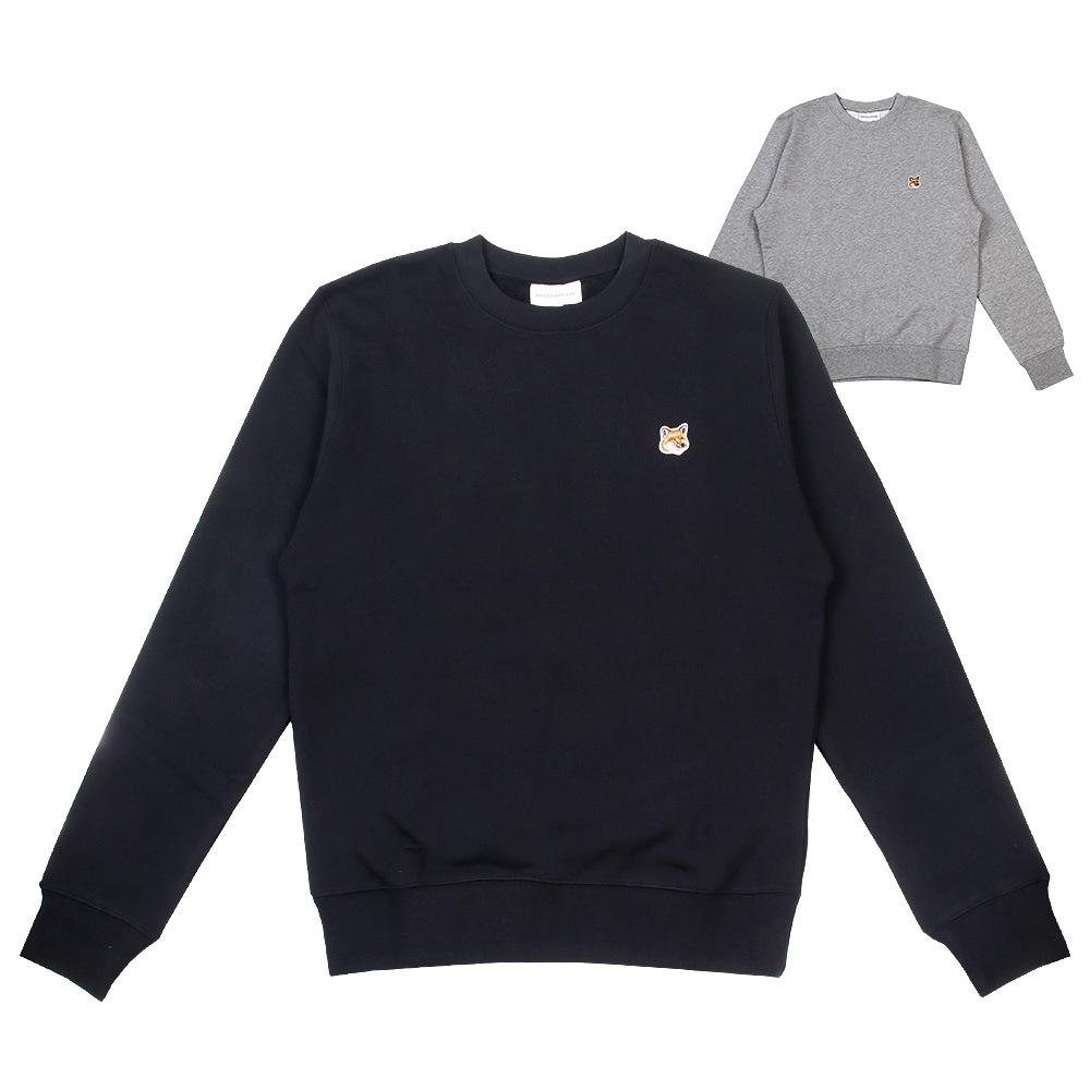 FOX HEAD PATCH REGULAR SWEATSHIRT LM00301KM0001 BLACK 長袖 メンズ 刺繍ワッペン