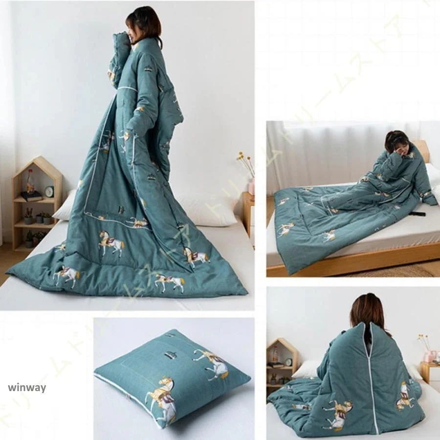 袖付き毛布 着る毛布 ゲーミング ルームウェア 部屋着 レディースメンズ大人子供 かわいい 肌触り 服 長袖 発熱 保温 防寒 フード付き オーバーサイズ