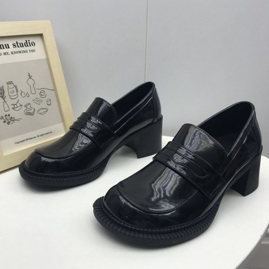 【取寄：納期2週間】ローファー レディース ヒール ローファー パンプス レディース ハイヒール チャンキーヒール ローファー 厚底 エナメル 歩きやすい 美脚 パンプス ローファー かわいい