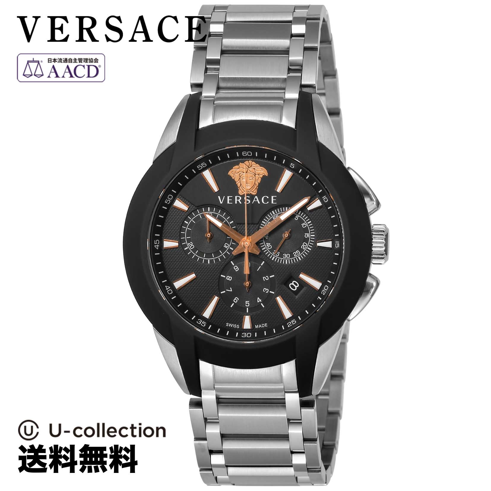 【腕時計】 VERSACE(ヴェルサーチェ) CHARACTER CHRONO / キャラクタークロノ メンズ ブラック クォーツ VEM800218 時計 ブランド