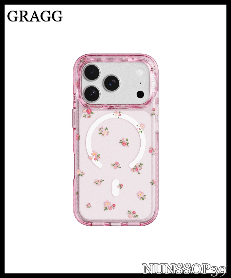 GRAGG MAGSAFE LAYERS FRAME CASE CLEAR PINK - SOFT BLOOM