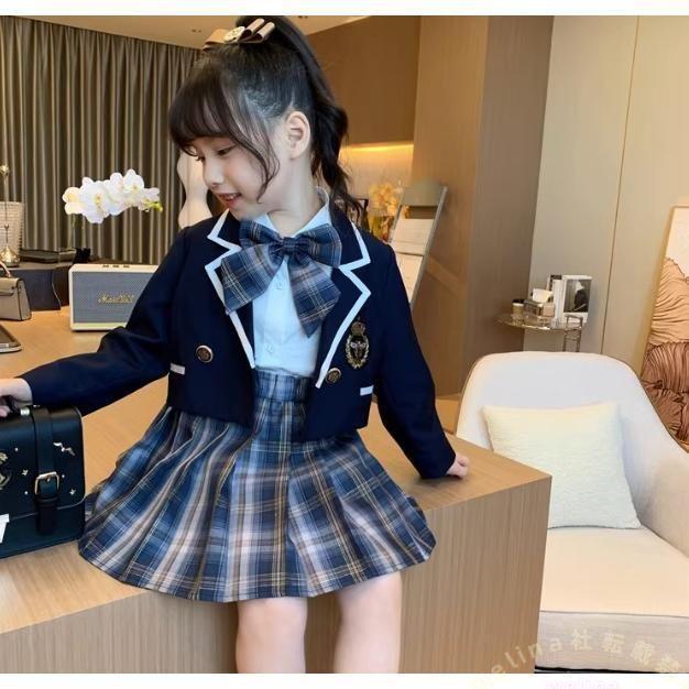 入学式 スーツ 女の子 小学生 卒業式フォーマルセット 風 ジャケット チェック柄 スカート シャツ 七五三 子供服 卒服