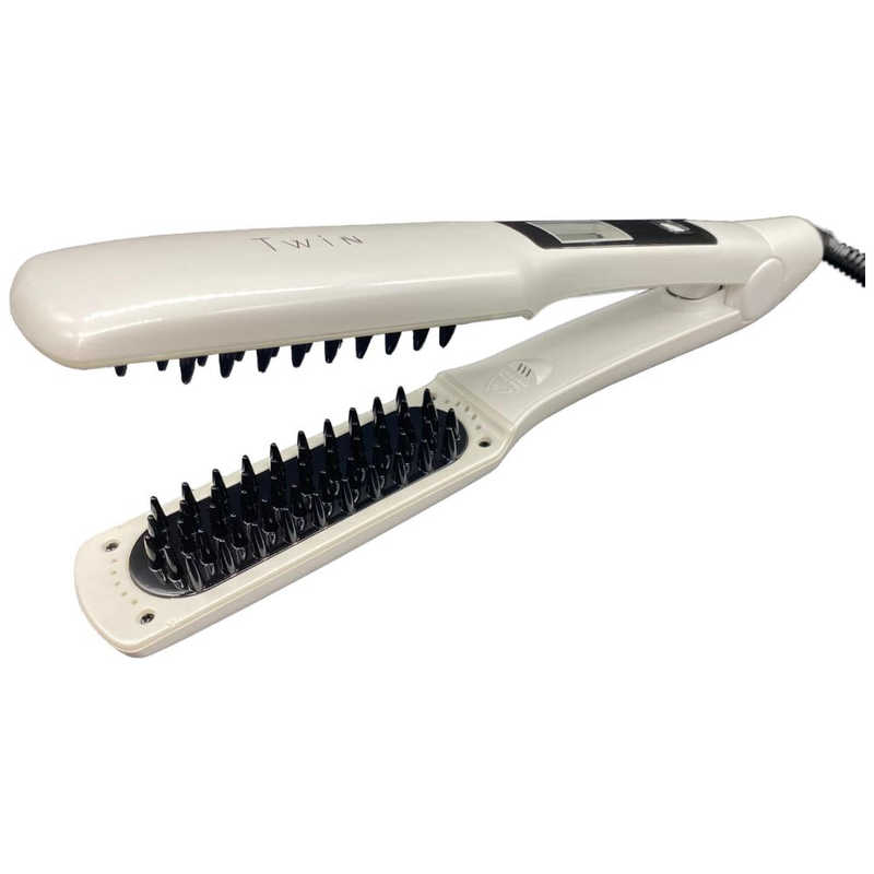 ネクストイノベーション　ブラシヘアアイロン Twin (ツイン) 130℃～230℃ 海外対応 交流(コード)式 ホワイト　SM3038T-W