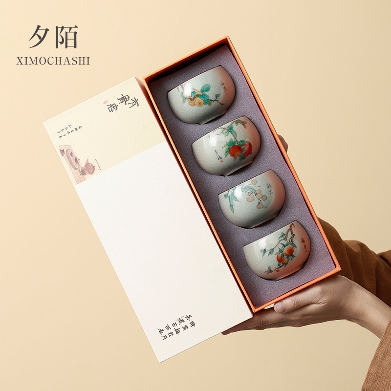 汝窯のティーカップは割れたままにしておくことができますマスターカップカンフーティーセットティーカップは顧客への贈り物です