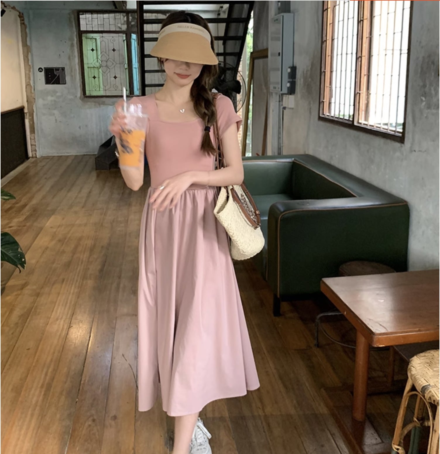個性的 夏服 レディース ワンピース ワンピドレス Tシャツワンピ フレアワンピース ロジスワンピ ミモレ ロング 袖あり 半袖 クルーネック 丸首 Uネック ラウンドネック フレア セミフ