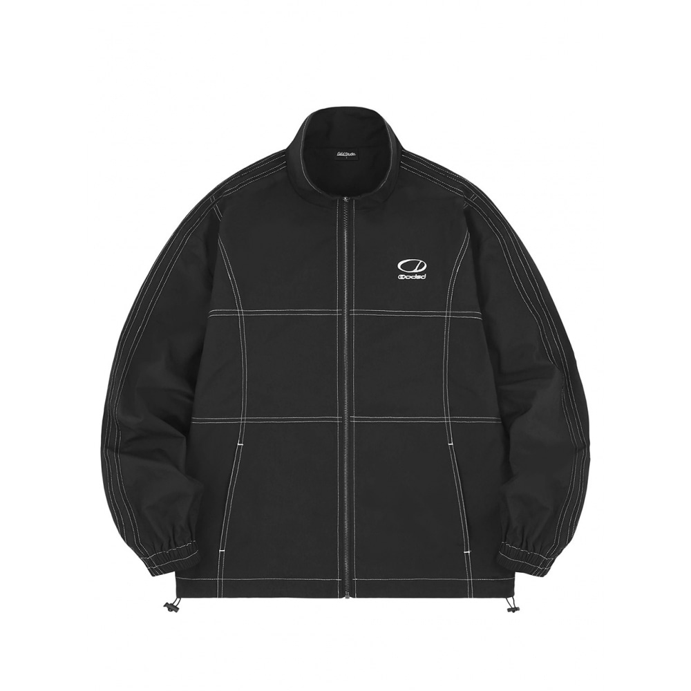 オッドスタジオステッチトラックウインドブレーカーブラック