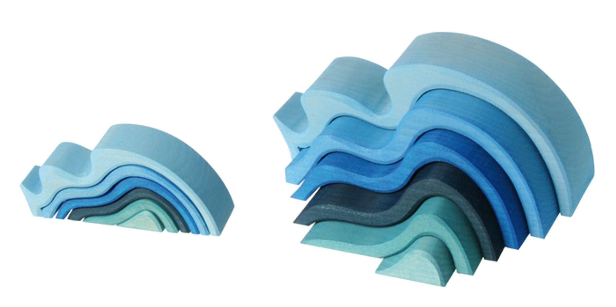 グリムGRIMMS 玩具 おもちゃ 知育玩具 積み木 インテリア 波 海 見立て遊び 高さ6×幅14.5×奥行4cm ウォーターウェーブ 小