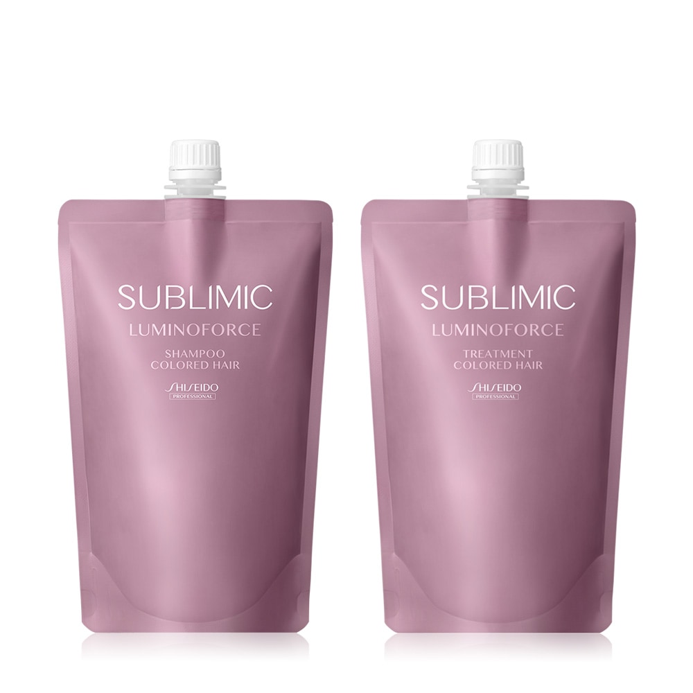サブリミック ルミノフォース シャンプー 450ml+トリートメント 450g リフィル カラーリング毛髪用+サンプルパック 4個