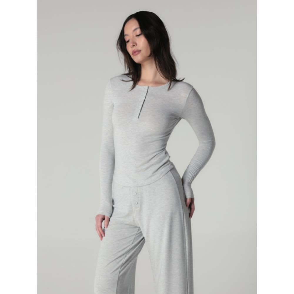 GLOWNY PURE MODAL LONG SLEEVE WHITE MELANGE GY25LWLS002W