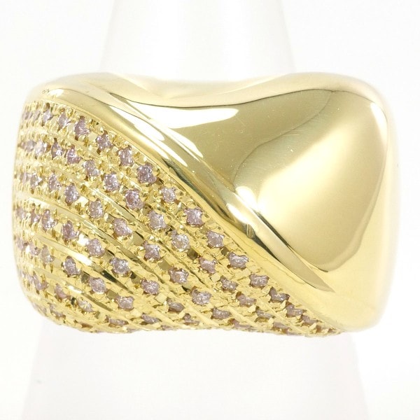 K18 18金 YG リング 指輪 12号 ダイヤ 1.00 カード鑑別書 ジュエリー 中古