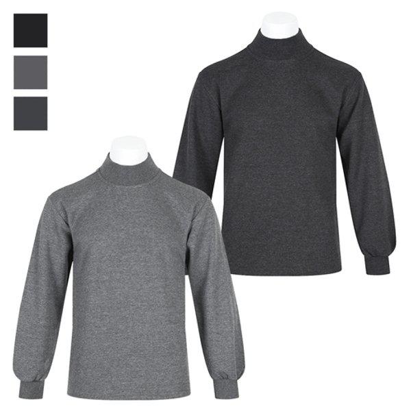 メンズ起毛コットンハーフネック スパンデックス スウェットシャツ NA-TSK-Q001-ブラック