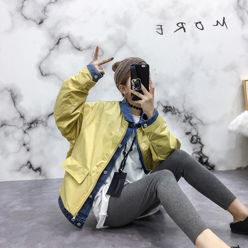 レディース アウター ジャケット コート 長袖 ショート丈 シンプル 可愛い ゆったり スタイリッシュ 春 秋 2212