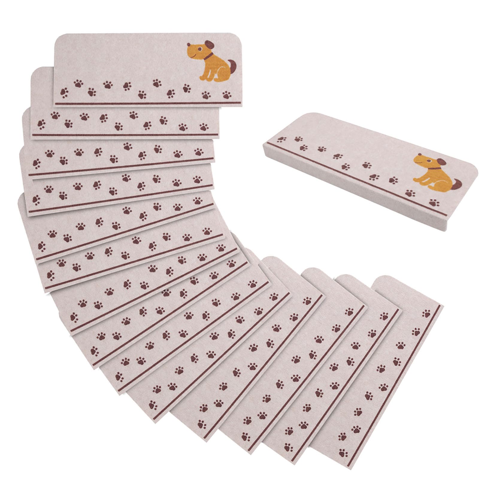 サンコー 階段マット ずれない 洗える 日本製 折り曲げ付 イヌ 犬 おくだけ吸着 55×21cm(折り曲げ55×4cm)15枚入 KD-56