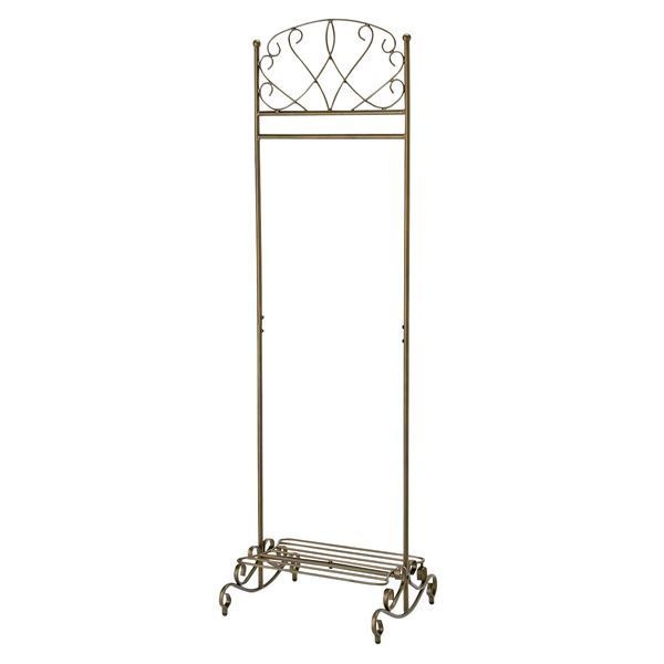 アンティーク調ハンガーラック(コートハンガー) 幅51cm奥行45cm高さ170.5cm スチール製 セレスティア 収納棚付き