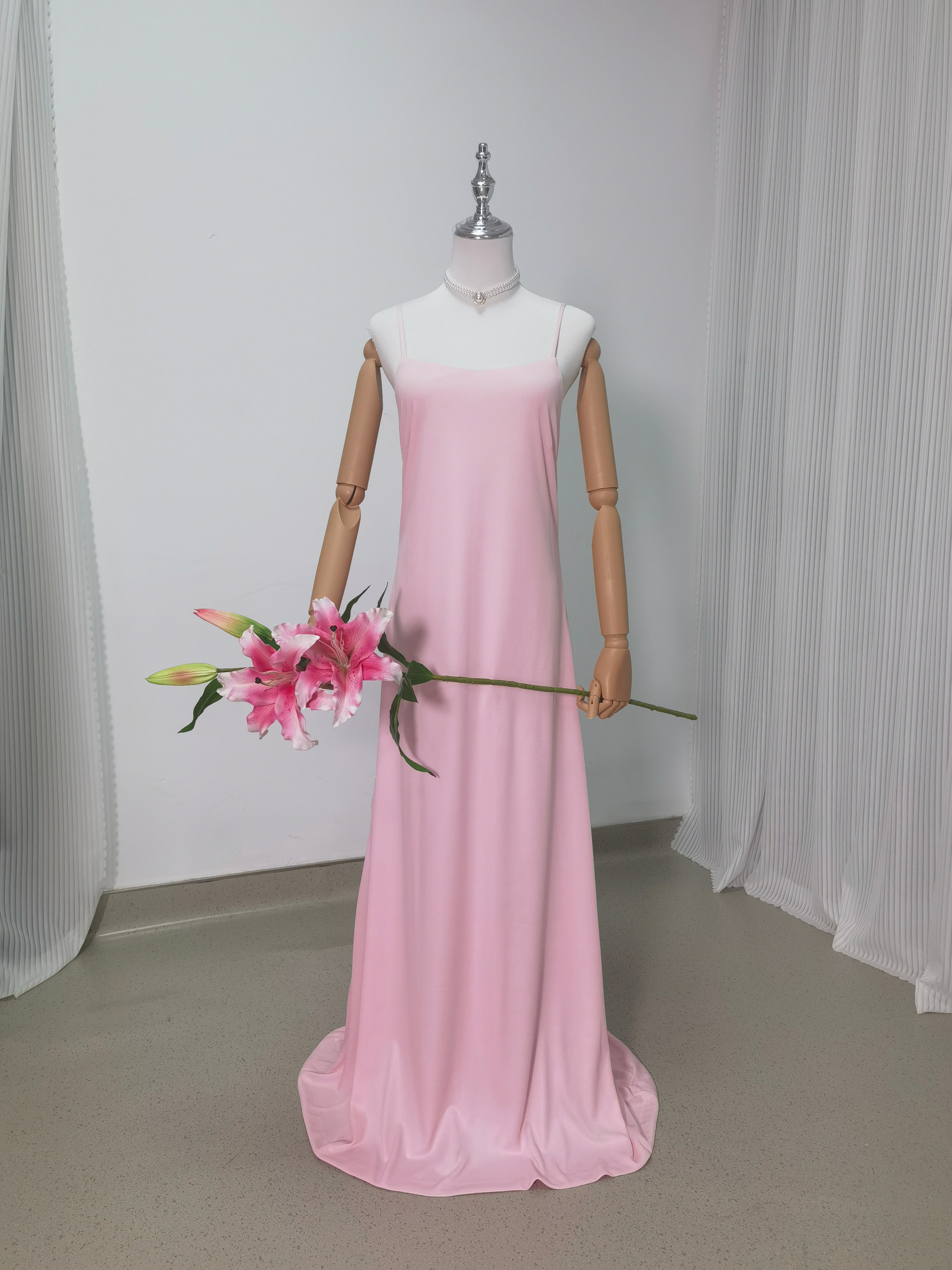 2ways ピンク オーバードレス+キャミソール ラッフルフリル 妊婦 前撮り デザイン感