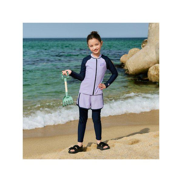 サークル児童ジップアップラッシュガードセットA5BG1GS07LAV