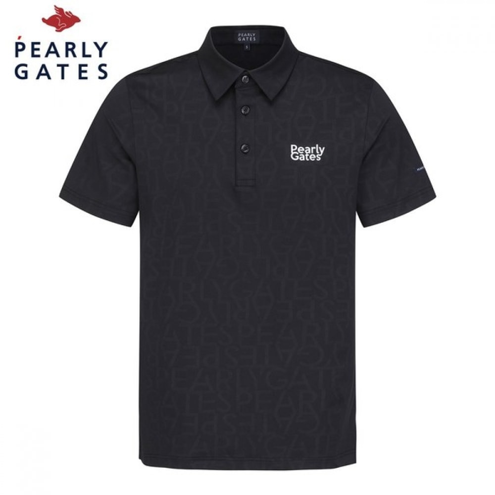 [パリゲイツ] メンズロゴ柄襟半袖Tシャツ