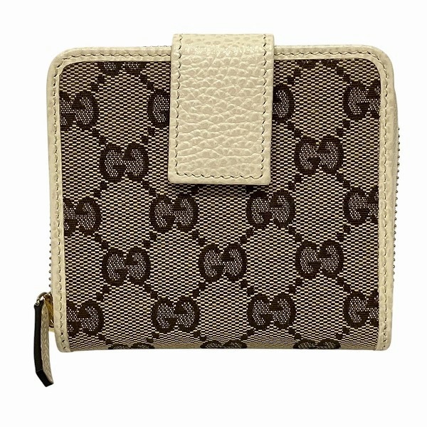 グッチ GUCCI GGキャンバス 346056 2つ折り財布 レディース【中古】
