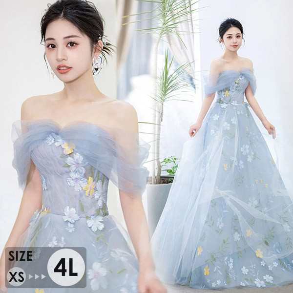 ドレス 花柄 大人 ピアノ 発表会 ロングドレス 演奏会 結婚式 母親 演奏会用ドレス ロング マキシ丈 大きいサイズ 小さいサイズ オフショ