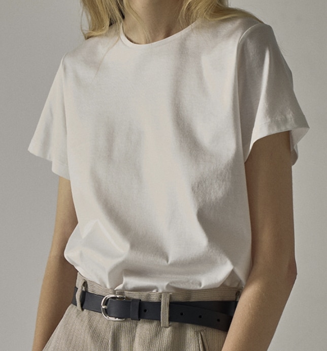 ファサードパターン Silket Cotton T-shirt Off White