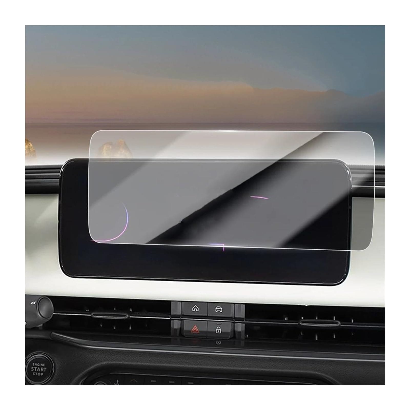 に適合する フィアット600 2024年モデル カーディスプレイナビゲーション用強化ガラス保護フィルム Bekuyu(HD)