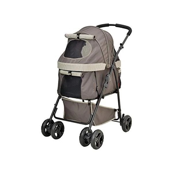 ジェックス ストライプグリーン 犬用 わんわんカート 多頭用 DXplus 広々バスケット