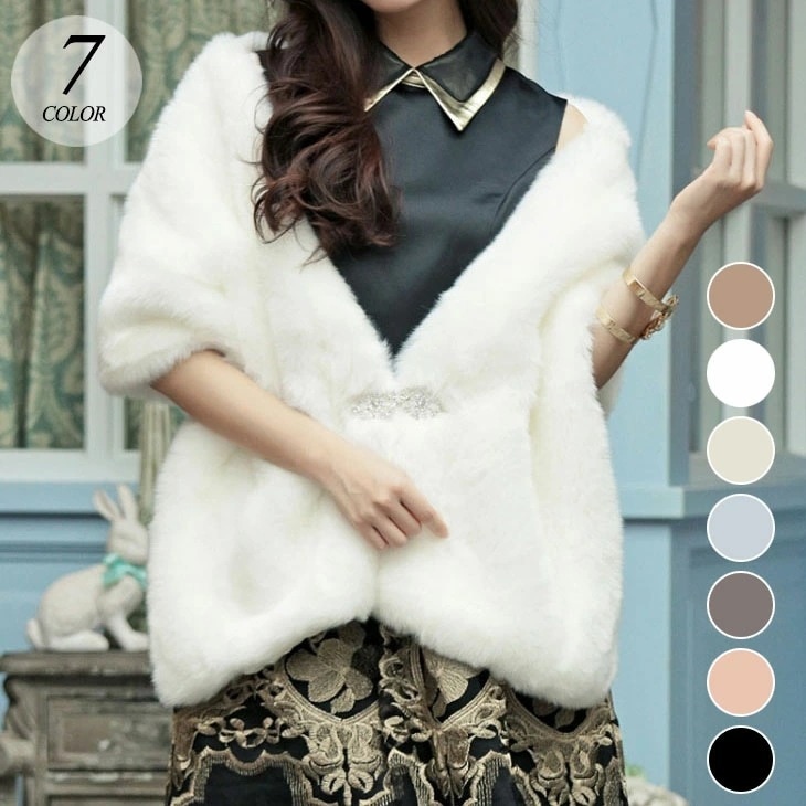 【2025新作 急速出荷】ドレス ショール レディース 秋 冬 ボレロ カーディガン アウター 毛皮 ファー ふわふわ ゴージャス 上品 フォーマル パーティー きれいめ おしゃれ 韓国ファッション