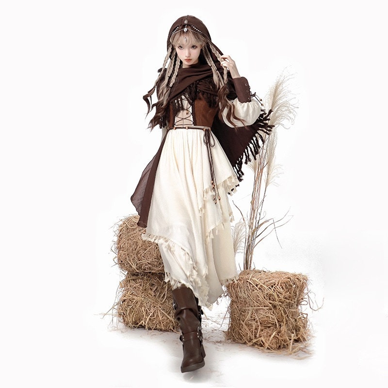 正規品放浪魔女lolita廃土ロリータマントワンピースセット