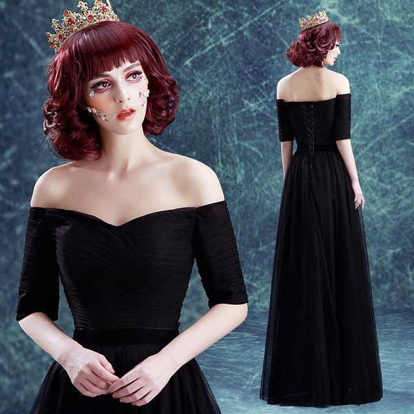 カラードレス ロング 安い 半袖 カクテルドレス 花嫁 パーティードレス 演奏会 二次会 フォーマル イブニングドレス