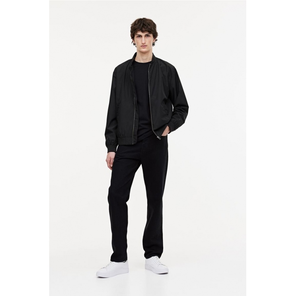 H&M サーモライトジャージレギュラーフィットトップブラック