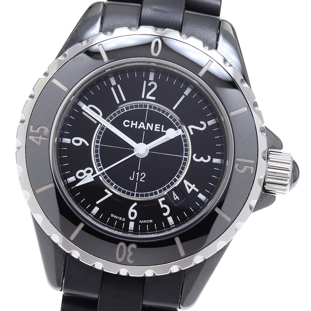 シャネル CHANEL H0681 J12 黒セラミック デイト クォーツ レディース _904399【中古】 104,665円