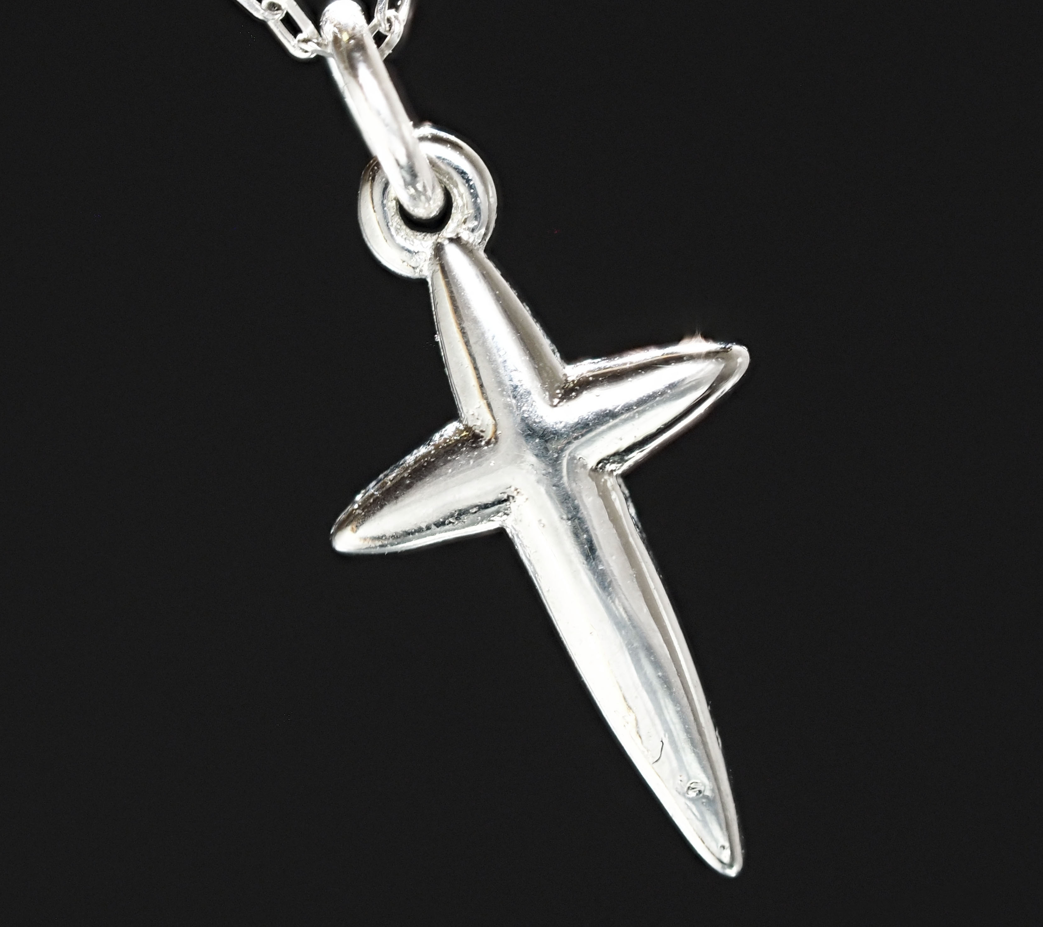 プラチナ製 シンプル クロス ネックレス 国内生産品 厳選 pt850 ( 刻印有 ジュエリ