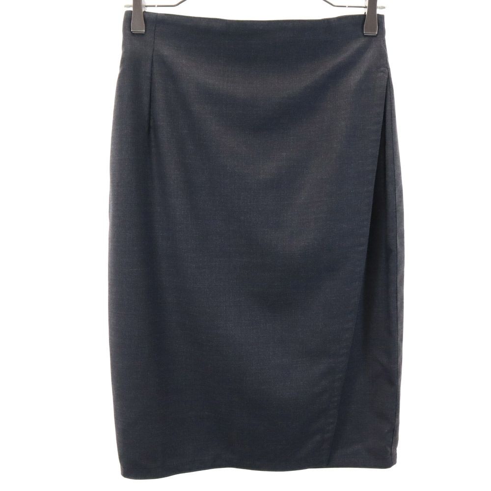 ジャンニヴェルサーチ イタリア製 ミニ丈 ラップスカート 40 ブラック系 Gianni Versace レディース