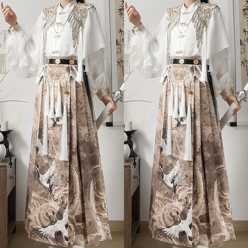 【フルセット】デザイン白鶴少新韓国cos元素シャツ雲肩馬面スカートcos服 15,374円