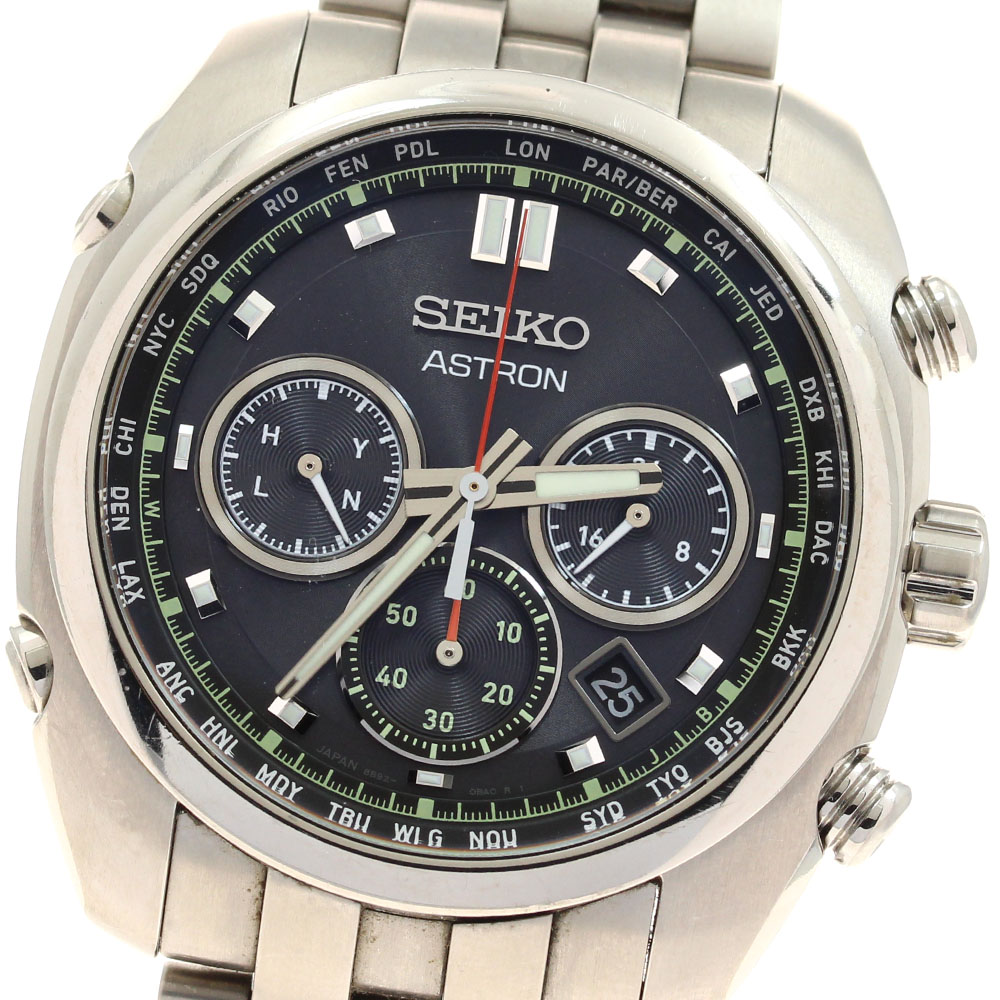 セイコー SEIKO SBXY027/8B92-0BB0 アストロン オリジン クロノグラフ ソーラー電波 メンズ 保証書付き_913707【中古】