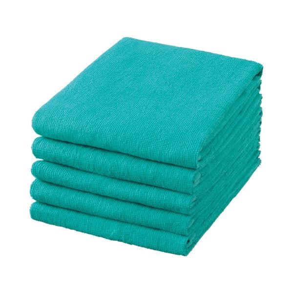 （まとめ）三和 業務用スレン染めフェイスタオルグリーン VN240GR-TN 1パック（5枚）(×10セット)