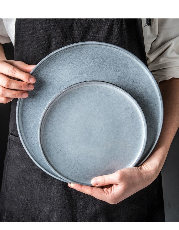 大型フラットプレート シンプル パーソナリティ 家庭用 マグカップ 洋食プレート3601