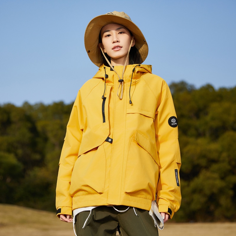 メンズ 2025 新スタイル フード付き登山ジャケット 無地 カップルスタイル 防水多機能ジャケット