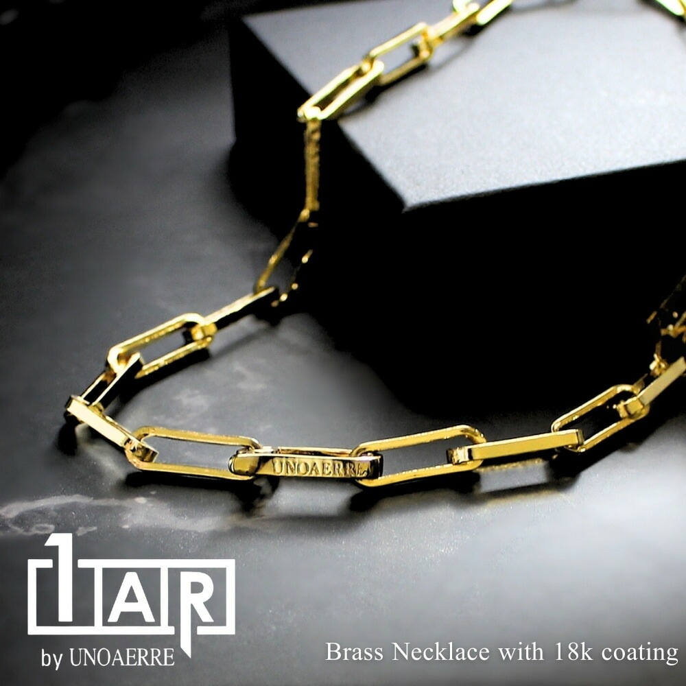 正規品 ショッパー付き 1AR ウノアエレ 真鍮 ネックレス チェーンネックレス イエローゴールド イタリア製 レディース プレゼント 贈り物 女性 親友 彼女 母 妻 誕生日 プレゼント 婚約 結婚