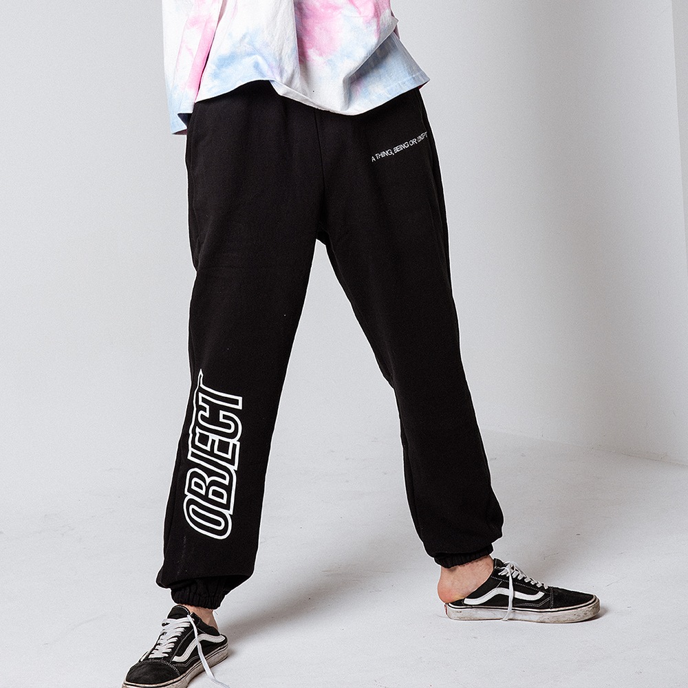 OBJECT LOGO SWEATPANTS (BLACK)