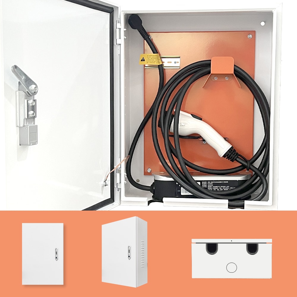 EV・PHEV・PHV用 充電コンセントボックス 電気自動車用 電源収納ケース 電気自動車充電ケーブル収納ボックス 電気自動車充電器 ev充電ケーブルホルダー 盗難防止　40*50*20cm