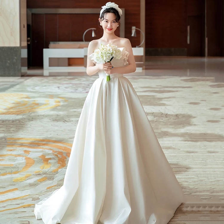 ウェディングドレス 二次会 結婚式 花嫁 ブライダル 演奏会 披露宴 ロング ウエディングドレス 発表会 コンサート 大きいサイズ フォーマル 前撮り パーティードレス 小さいサイズ リゾート 海外挙