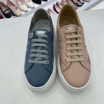 女性軽量バンディング紐スニーカー YAEFZH76O761BLPI HSGS4A GN 11,331円