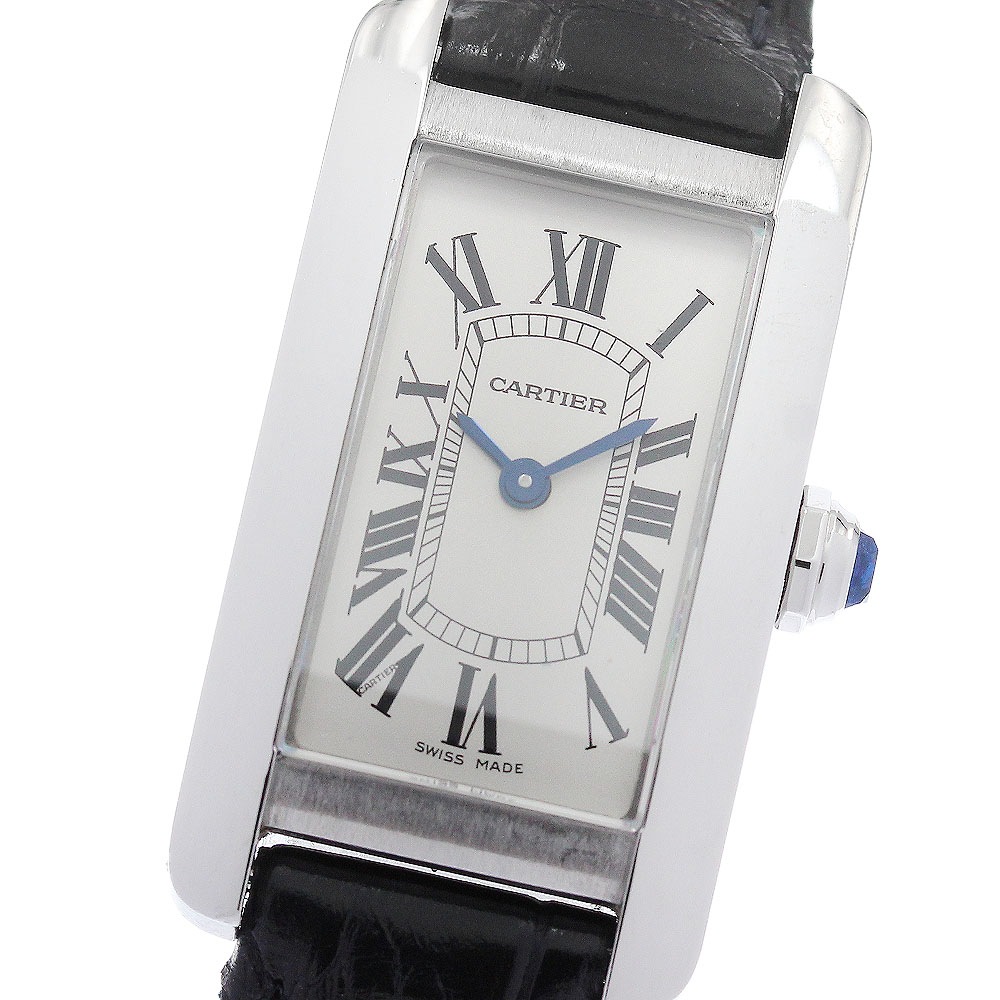 カルティエ CARTIER WSTA0016 タンクアメリカンSM クォーツ レディース 保証書付き_960410【中古】