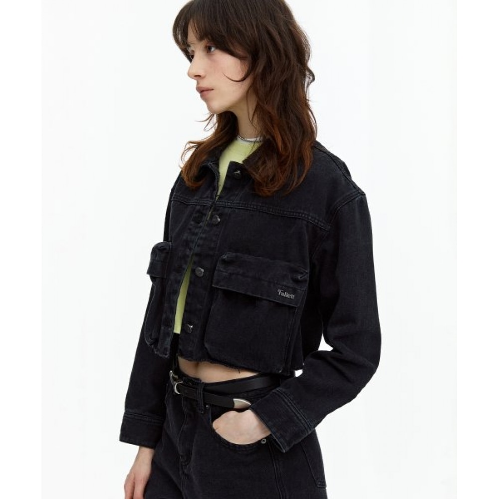 ファレットデストロイデニムジャケットブラック