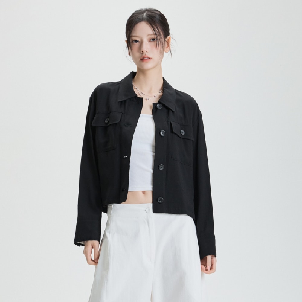 MIXXO リネンライク トラッカージャケット_MIWJKF514B