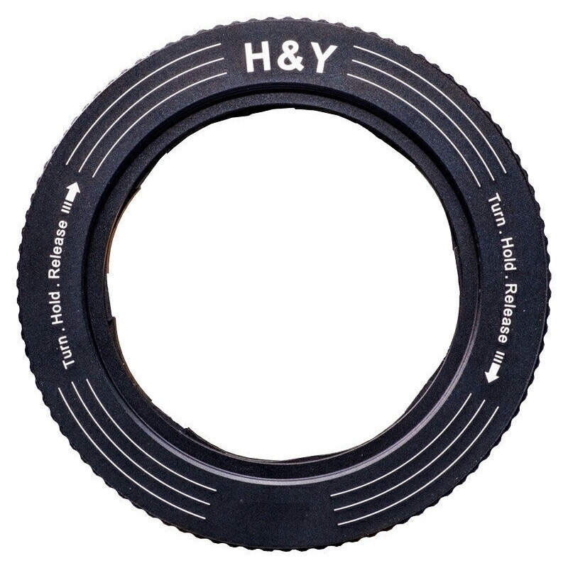 【クロネコゆうパケット配送 送料無料】H&Yフィルター　REVORING 52-72mm 可変式ステップアップリング RS72 (取り付けフィルターは77mmを装着）