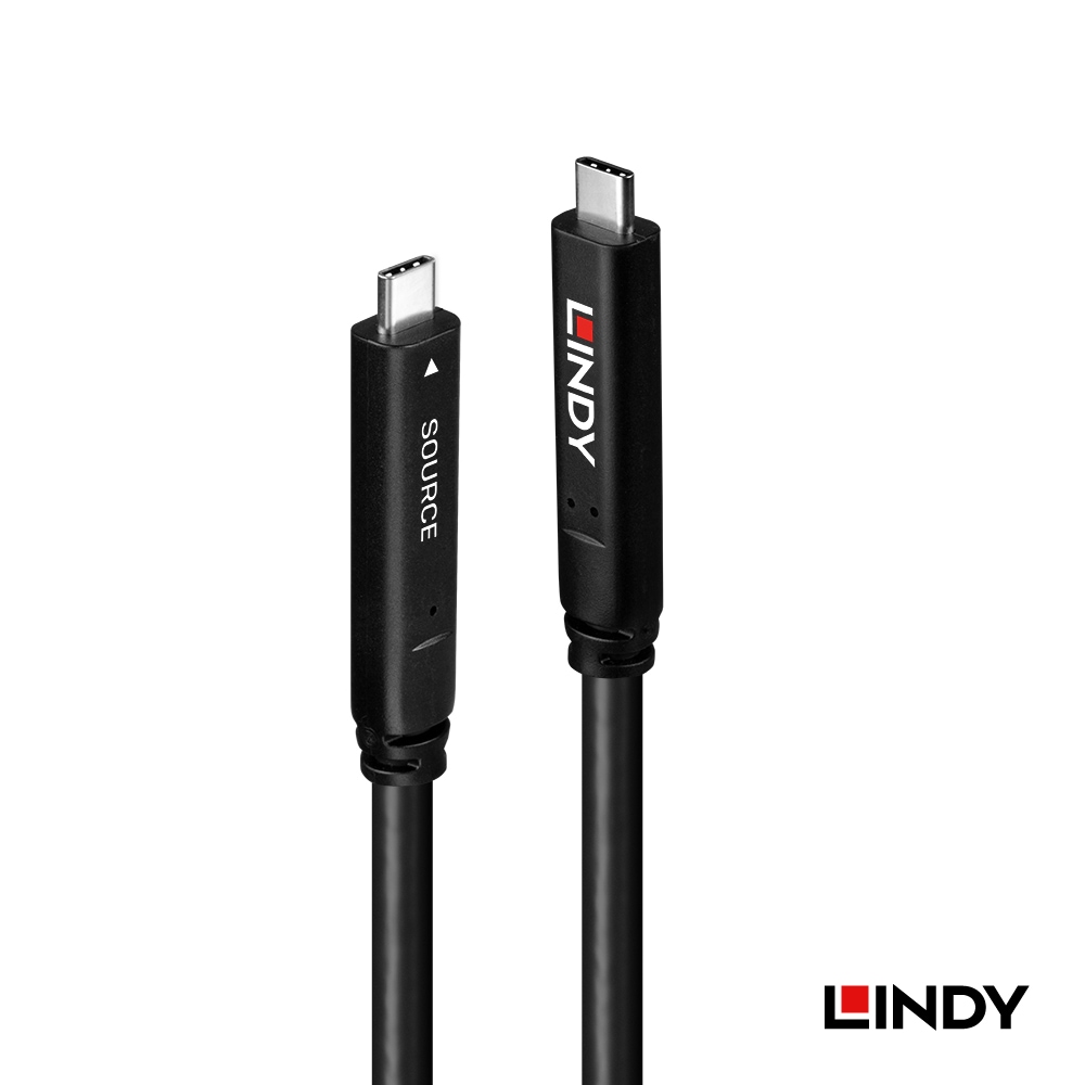 【43399】 LINDY 15m USB3.2 Gen 2 Type-C 光ファイバーハイブリッドケーブル