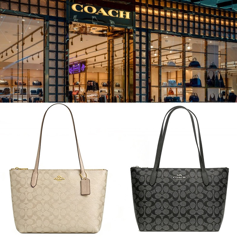 ZFIONA ZIP TOTE BAG IN SIGNATURE CANVAS CW396